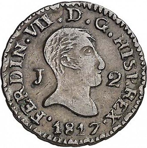 2 Maravedies Obverse Image minted in SPAIN in 1817 (1808-33  -  FERNANDO VII)  - The Coin Database