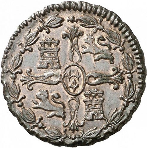 2 Maravedies Reverse Image minted in SPAIN in 1815 (1808-33  -  FERNANDO VII)  - The Coin Database