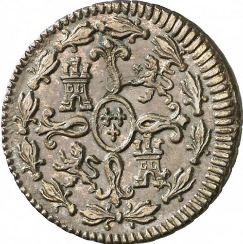 2 Maravedies Reverse Image minted in SPAIN in 1818 (1808-33  -  FERNANDO VII)  - The Coin Database