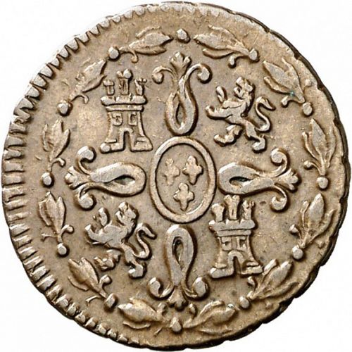 2 Maravedies Reverse Image minted in SPAIN in 1818 (1808-33  -  FERNANDO VII)  - The Coin Database