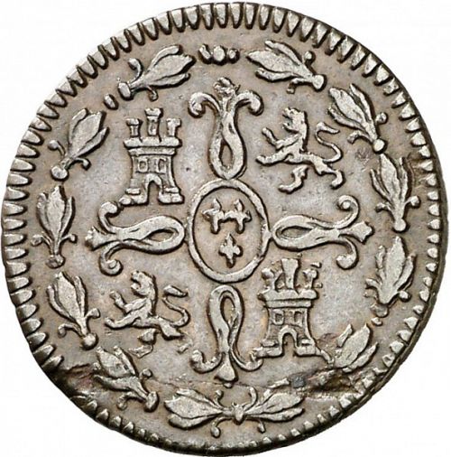 2 Maravedies Reverse Image minted in SPAIN in 1819 (1808-33  -  FERNANDO VII)  - The Coin Database