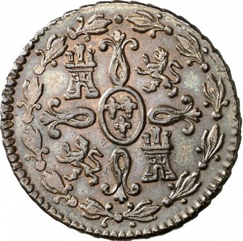 2 Maravedies Reverse Image minted in SPAIN in 1820 (1808-33  -  FERNANDO VII)  - The Coin Database
