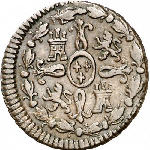 2 Maravedies Reverse Image minted in SPAIN in 1821 (1808-33  -  FERNANDO VII)  - The Coin Database
