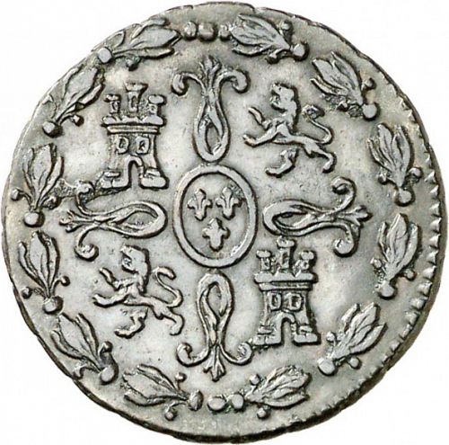 2 Maravedies Reverse Image minted in SPAIN in 1824 (1808-33  -  FERNANDO VII)  - The Coin Database