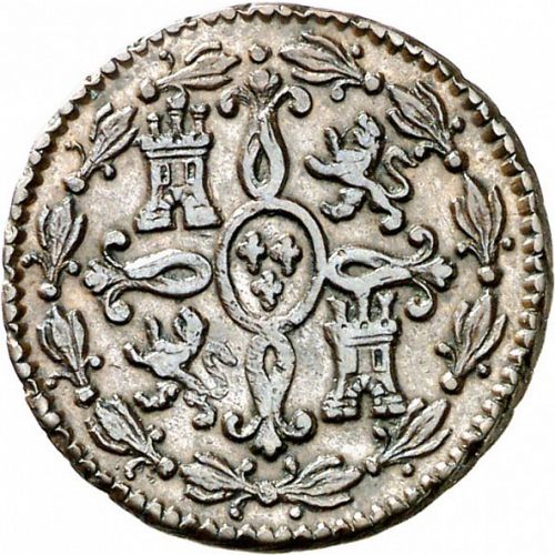 2 Maravedies Reverse Image minted in SPAIN in 1826 (1808-33  -  FERNANDO VII)  - The Coin Database