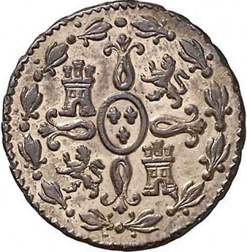 2 Maravedies Reverse Image minted in SPAIN in 1829 (1808-33  -  FERNANDO VII)  - The Coin Database
