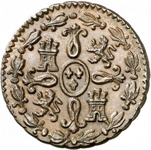 2 Maravedies Reverse Image minted in SPAIN in 1832 (1808-33  -  FERNANDO VII)  - The Coin Database