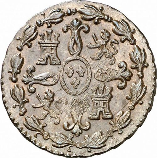 2 Maravedies Reverse Image minted in SPAIN in 1833 (1808-33  -  FERNANDO VII)  - The Coin Database