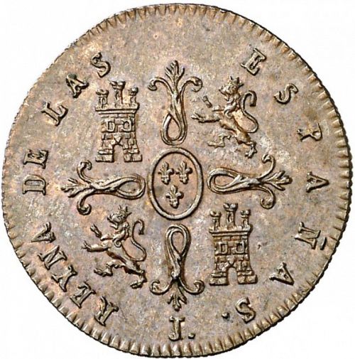 2 Maravedies Reverse Image minted in SPAIN in 1841 (1833-48  -  ISABEL II)  - The Coin Database