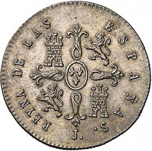2 Maravedies Reverse Image minted in SPAIN in 1849 (1833-48  -  ISABEL II)  - The Coin Database