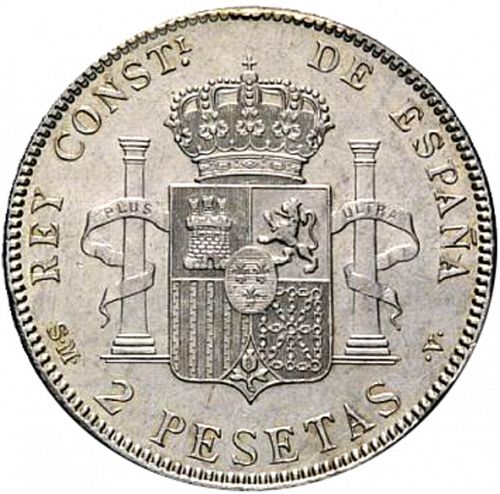 2 Pesetas Reverse Image minted in SPAIN in 1905 / 05 (1886-31  -  ALFONSO XIII)  - The Coin Database