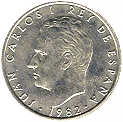 2 Pesetas Obverse Image minted in SPAIN in 1982 (1975-82  -  JUAN CARLOS I)  - The Coin Database