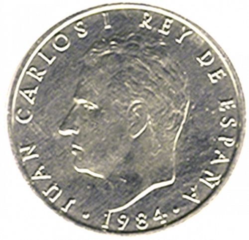 2 Pesetas Obverse Image minted in SPAIN in 1984 (1975-82  -  JUAN CARLOS I)  - The Coin Database