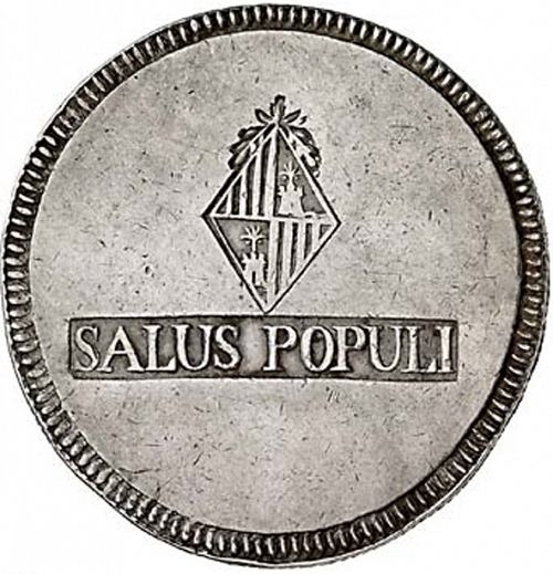 30 Sous Reverse Image minted in SPAIN in 1821 (1808-33  -  FERNANDO VII - Local coinage)  - The Coin Database