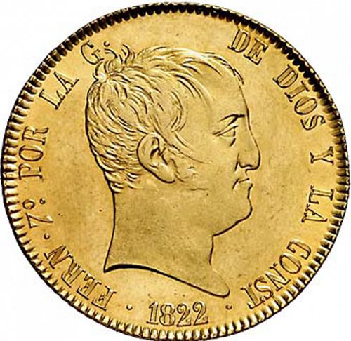 320 Reales Obverse Image minted in SPAIN in 1822SR (1821-33  -  FERNANDO VII - Vellon Coinage)  - The Coin Database