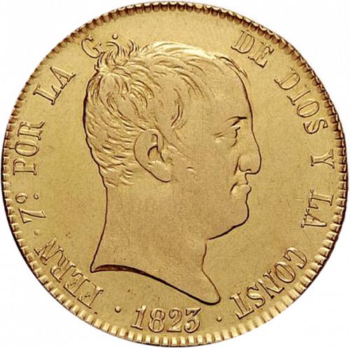 320 Reales Obverse Image minted in SPAIN in 1823SR (1821-33  -  FERNANDO VII - Vellon Coinage)  - The Coin Database