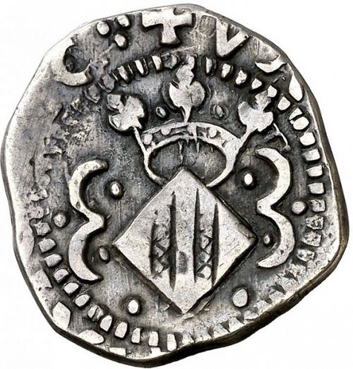 3 sous Reverse Image minted in SPAIN in ND (1556-98  -  FELIPE II - Local Coinage)  - The Coin Database