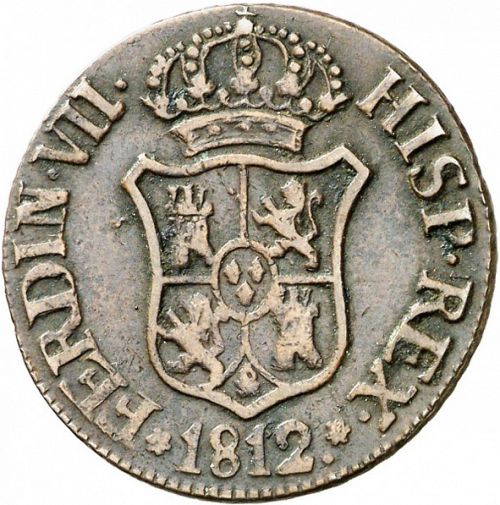 3 Cuartos Obverse Image minted in SPAIN in 1812 (1808-33  -  FERNANDO VII - Local coinage)  - The Coin Database