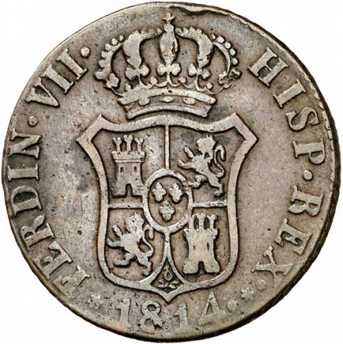 3 Cuartos Obverse Image minted in SPAIN in 1814 (1808-33  -  FERNANDO VII - Local coinage)  - The Coin Database