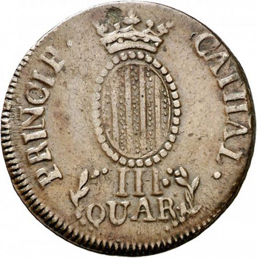 3 Cuartos Reverse Image minted in SPAIN in 1810 (1808-33  -  FERNANDO VII - Local coinage)  - The Coin Database