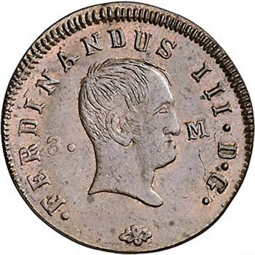 3 Maravedies Obverse Image minted in SPAIN in 1830 (1808-33  -  FERNANDO VII)  - The Coin Database