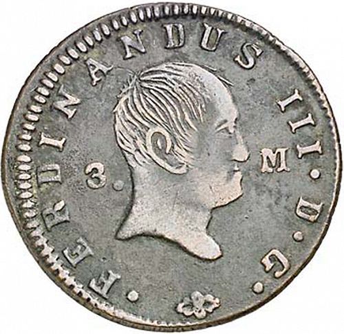 3 Maravedies Obverse Image minted in SPAIN in 1831 (1808-33  -  FERNANDO VII)  - The Coin Database