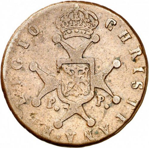 3 Maravedies Reverse Image minted in SPAIN in 1819 (1808-33  -  FERNANDO VII)  - The Coin Database