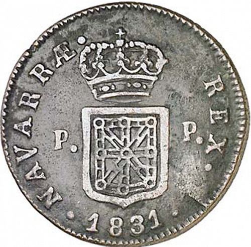 3 Maravedies Reverse Image minted in SPAIN in 1831 (1808-33  -  FERNANDO VII)  - The Coin Database