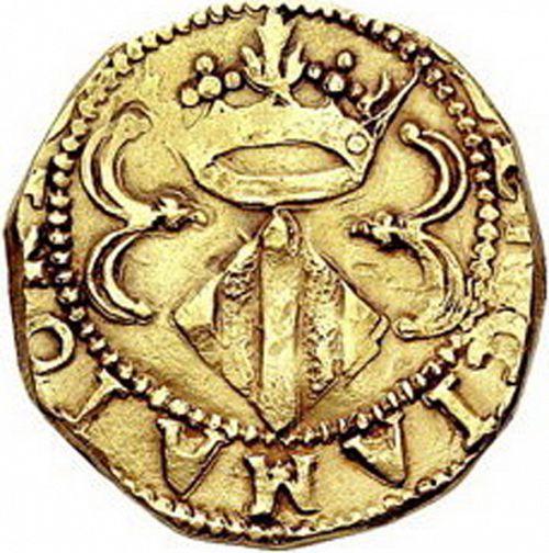 4 Coronas Reverse Image minted in SPAIN in ND (1556-98  -  FELIPE II - Local Coinage)  - The Coin Database