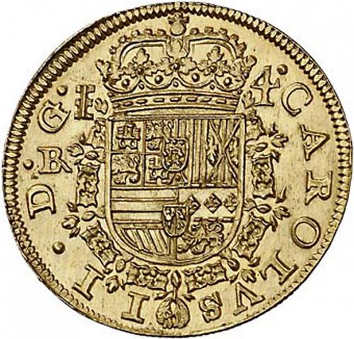 4 Escudos Obverse Image minted in SPAIN in 1683BR (1665-00  -  CARLOS II)  - The Coin Database