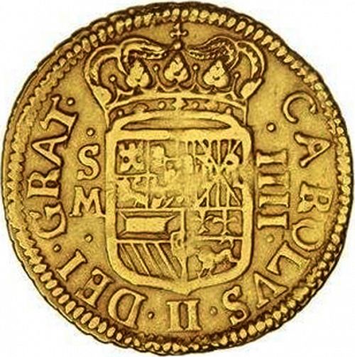 4 Escudos Obverse Image minted in SPAIN in 1699M (1665-00  -  CARLOS II)  - The Coin Database