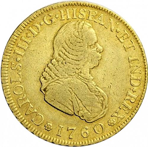 4 Escudos Obverse Image minted in SPAIN in 1760J (1759-88  -  CARLOS III)  - The Coin Database