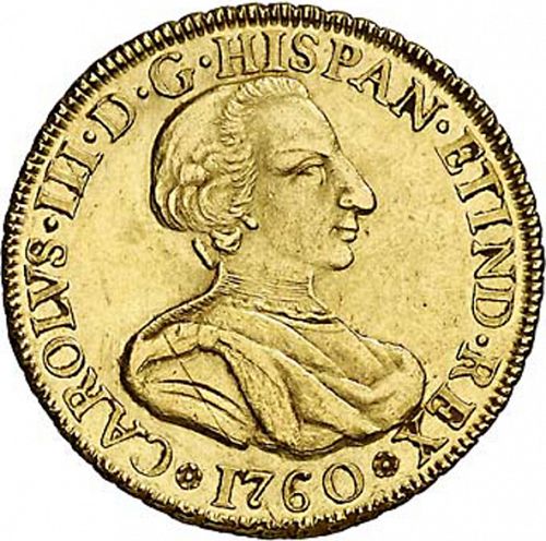 4 Escudos Obverse Image minted in SPAIN in 1760MM (1759-88  -  CARLOS III)  - The Coin Database