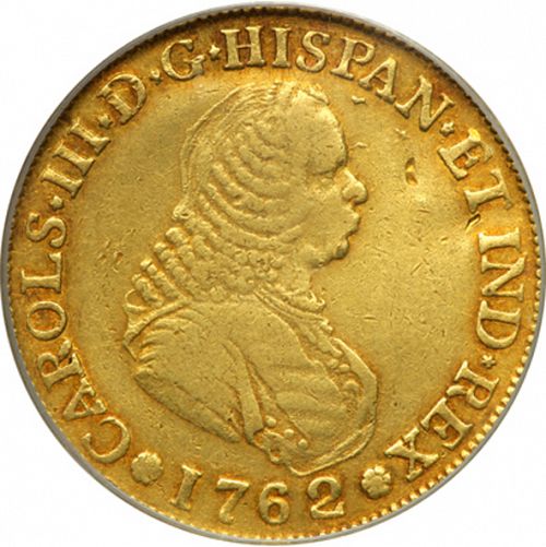 4 Escudos Obverse Image minted in SPAIN in 1762J (1759-88  -  CARLOS III)  - The Coin Database