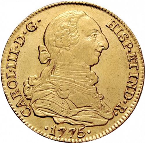 4 Escudos Obverse Image minted in SPAIN in 1775CF (1759-88  -  CARLOS III)  - The Coin Database