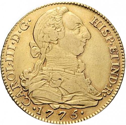4 Escudos Obverse Image minted in SPAIN in 1775PJ (1759-88  -  CARLOS III)  - The Coin Database