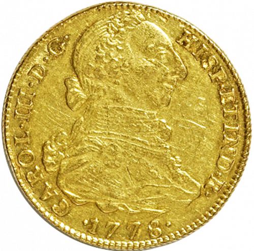 4 Escudos Obverse Image minted in SPAIN in 1778MJ (1759-88  -  CARLOS III)  - The Coin Database