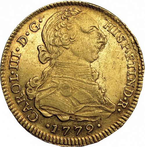 4 Escudos Obverse Image minted in SPAIN in 1779MJ (1759-88  -  CARLOS III)  - The Coin Database
