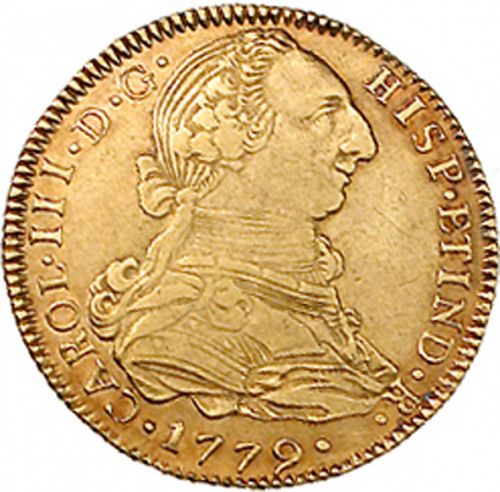 4 Escudos Obverse Image minted in SPAIN in 1779PR (1759-88  -  CARLOS III)  - The Coin Database