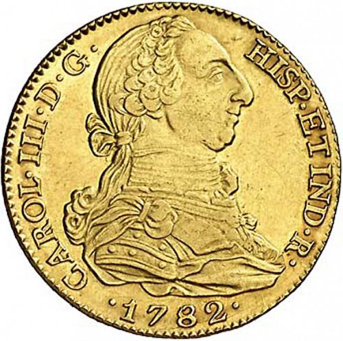 4 Escudos Obverse Image minted in SPAIN in 1782JD (1759-88  -  CARLOS III)  - The Coin Database