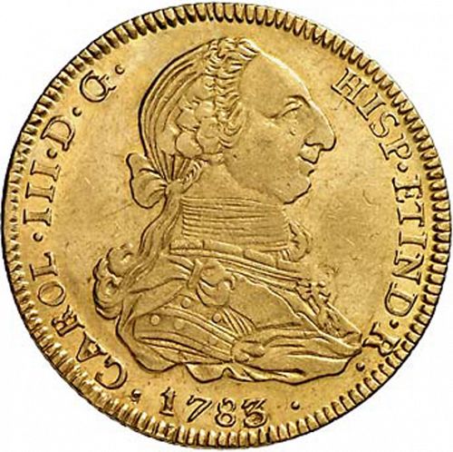 4 Escudos Obverse Image minted in SPAIN in 1783PR (1759-88  -  CARLOS III)  - The Coin Database