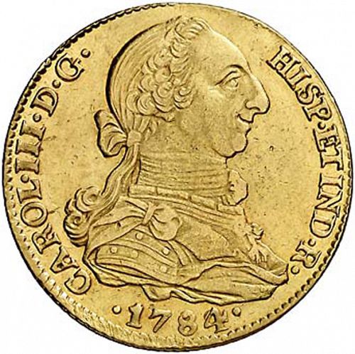 4 Escudos Obverse Image minted in SPAIN in 1784C (1759-88  -  CARLOS III)  - The Coin Database