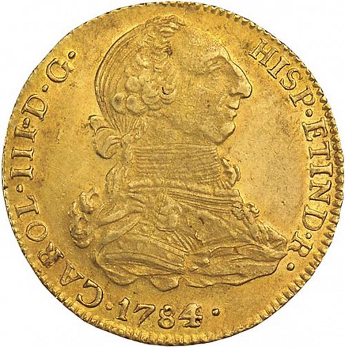 4 Escudos Obverse Image minted in SPAIN in 1784PR (1759-88  -  CARLOS III)  - The Coin Database