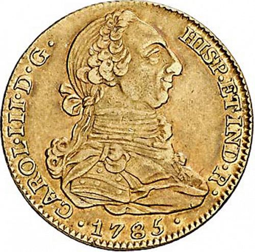 4 Escudos Obverse Image minted in SPAIN in 1785DV (1759-88  -  CARLOS III)  - The Coin Database