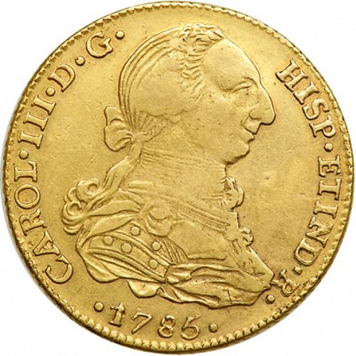 4 Escudos Obverse Image minted in SPAIN in 1785PR (1759-88  -  CARLOS III)  - The Coin Database
