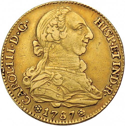 4 Escudos Obverse Image minted in SPAIN in 1787CM (1759-88  -  CARLOS III)  - The Coin Database
