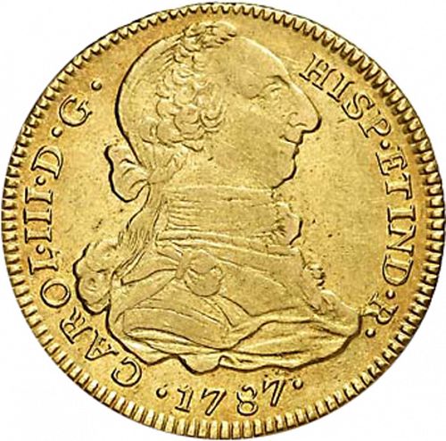 4 Escudos Obverse Image minted in SPAIN in 1787IJ (1759-88  -  CARLOS III)  - The Coin Database