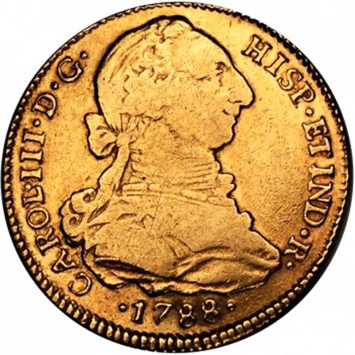 4 Escudos Obverse Image minted in SPAIN in 1788DA (1759-88  -  CARLOS III)  - The Coin Database