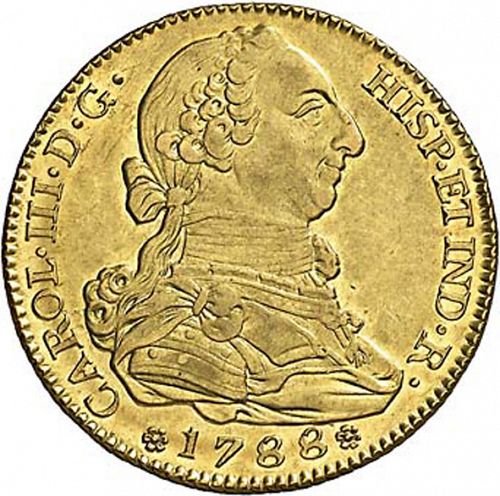 4 Escudos Obverse Image minted in SPAIN in 1788M (1759-88  -  CARLOS III)  - The Coin Database