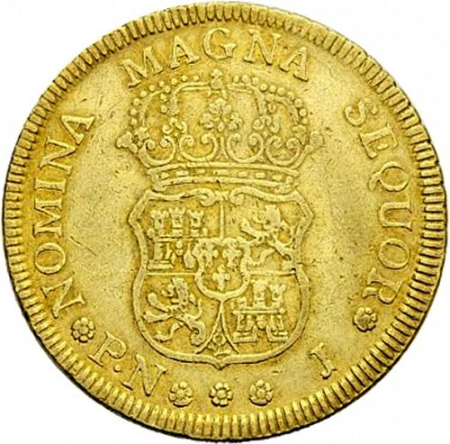 4 Escudos Reverse Image minted in SPAIN in 1760J (1759-88  -  CARLOS III)  - The Coin Database